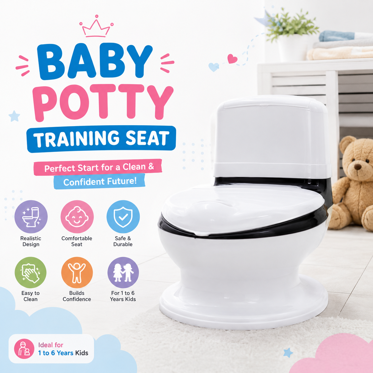 Baby Potty Training Seat | Best for 1 to 6 year babies