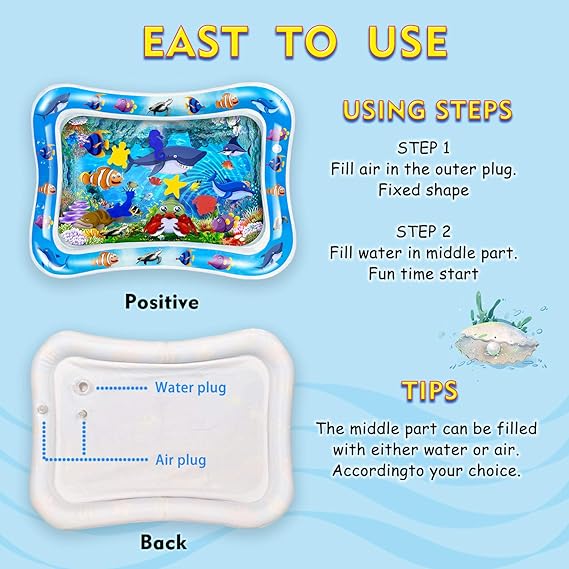 Inflatable Leakproof Water Mat For Kids / Inflatable Tummy Time Mat