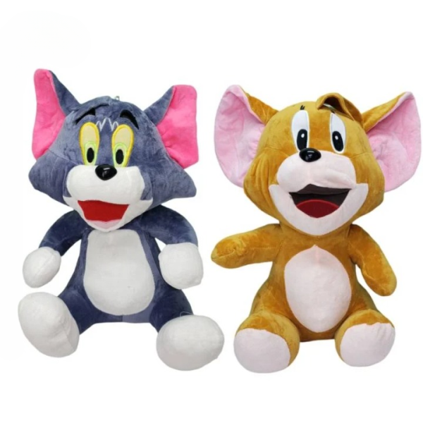 The Naughty Tom & The Clever Jerry Soft Stuffed Cat Mouse Plush Toy For Kids