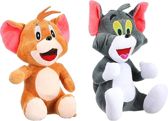 The Naughty Tom & The Clever Jerry Soft Stuffed Cat Mouse Plush Toy For Kids