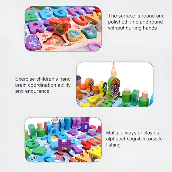 Puzzle Sorting Learning Board Toys | Abc, Numbers, Shapes, Abacus, Fish Picking Activity And Animals