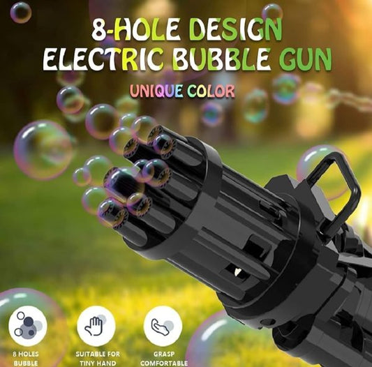 8 Hole Massive Bubble Gun, Automatic Bubble Maker Electric Bubble Gun