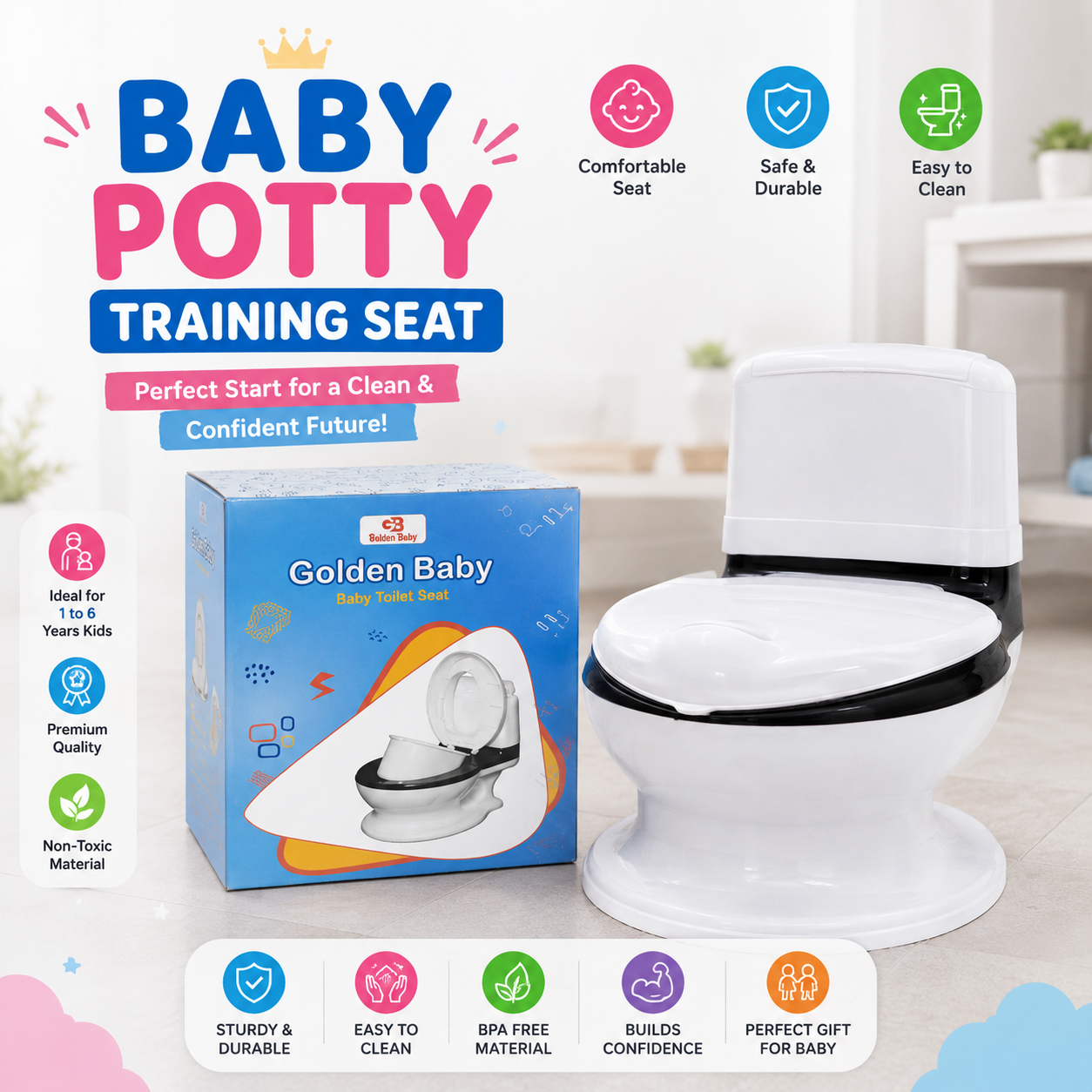 Baby Potty Training Seat | Best for 1 to 6 year babies