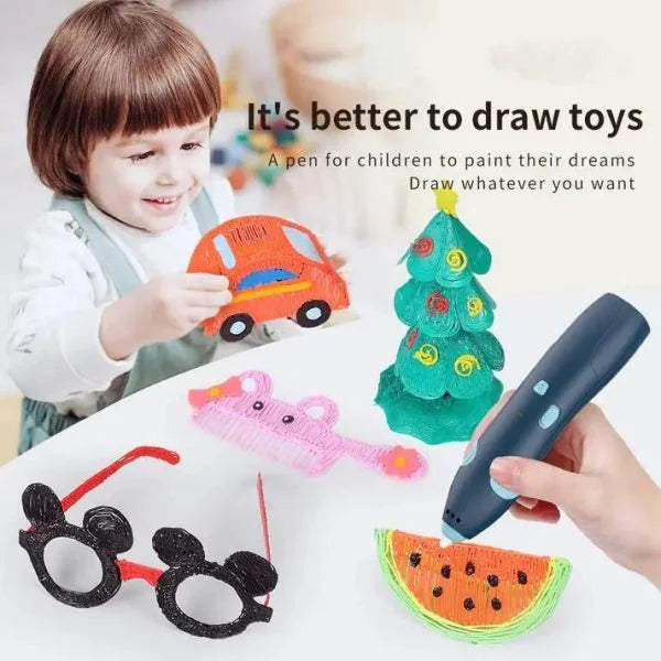 Diy 3d Drawing Pen for Kids  | Low Temperature 3d Printing Pen | Digital Display, Rechargeable