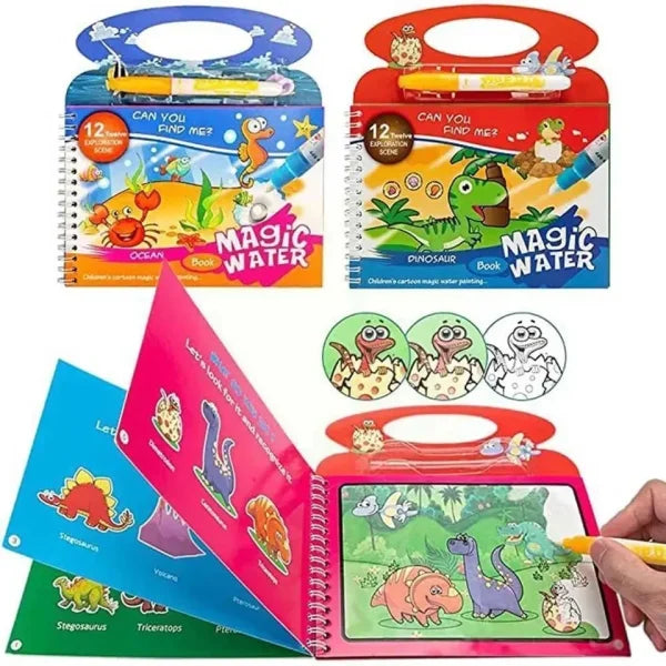 Magic Water Book 12 Exploration Scene | Creative Children Magical Drawing Books With Pen