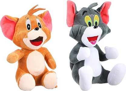 The Naughty Tom & The Clever Jerry Soft Stuffed Cat Mouse Plush Toy For Kids